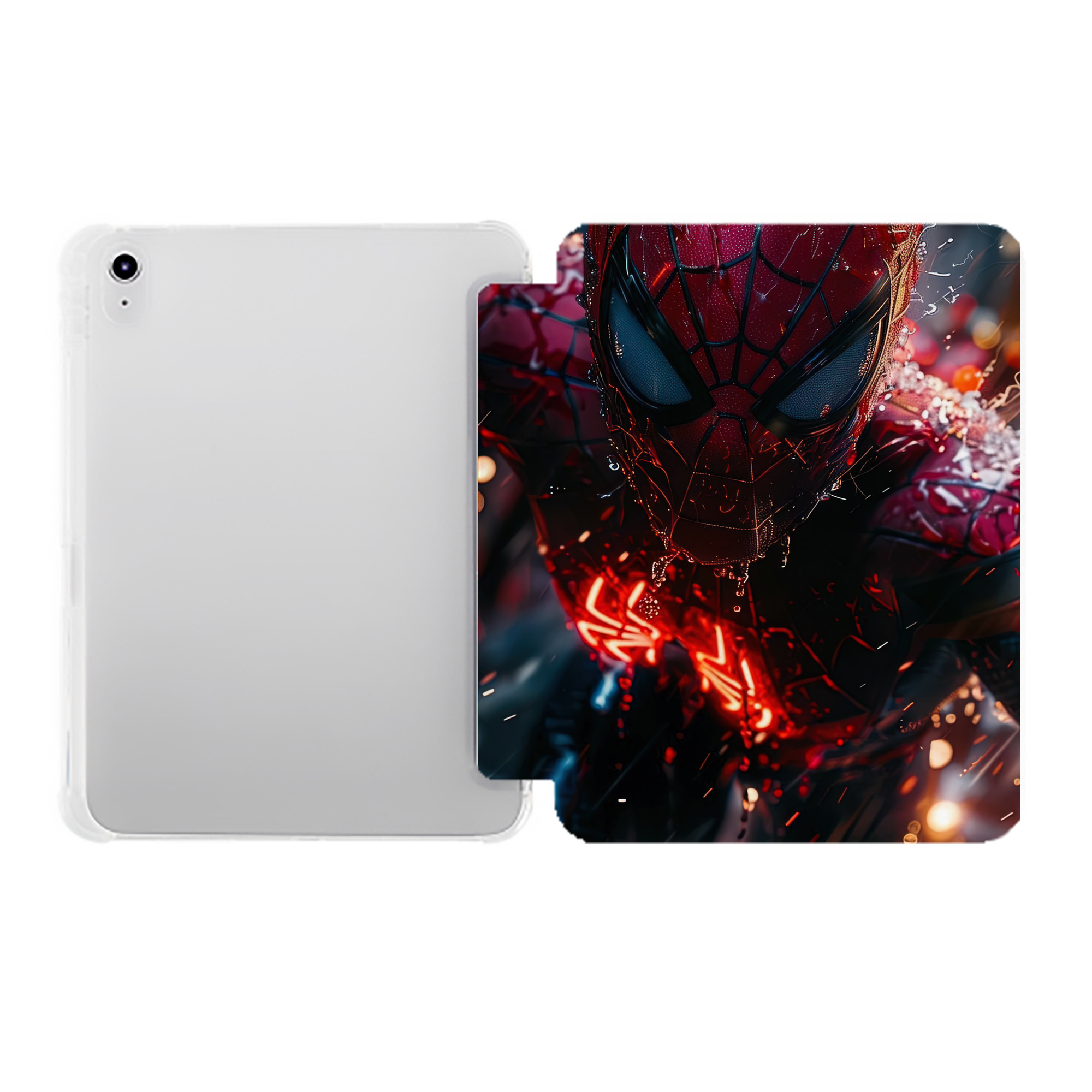 （画像用） Spider Man スパイダーマン IPad ケース ペン収納付き 三つ折りスタンド PUレザー×シリコン 対応機種9.5/10.5/10.9インチ
